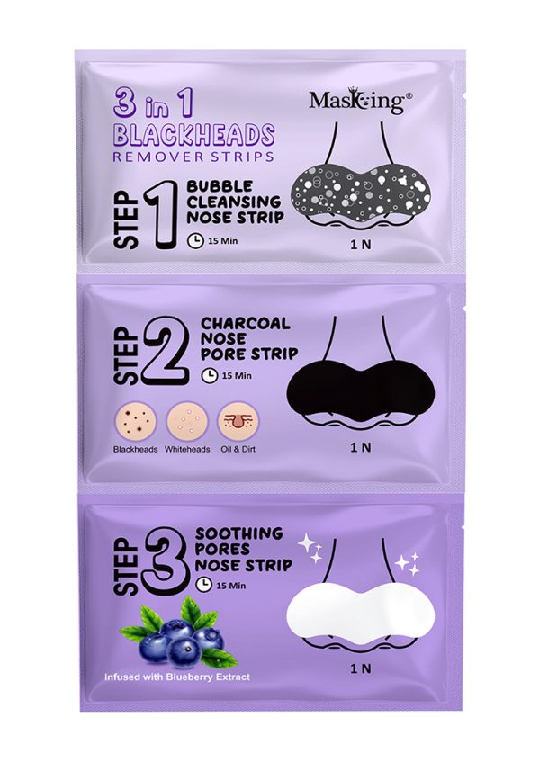 3-in-1 Step Blackheads Remover Nose Strips