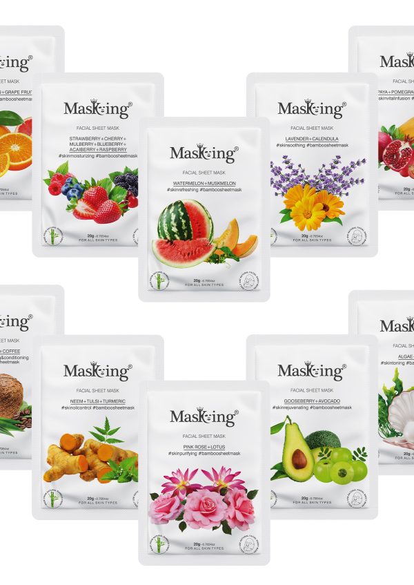 Bamboo Facial Sheet Masks, Pack of 10