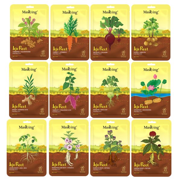 MasKing Jeju Root Facial Sheet Mask For Brightening And Glowing Skin