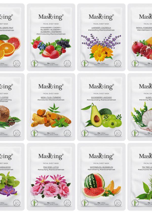 Bamboo Facial Sheet Masks, Pack of 12