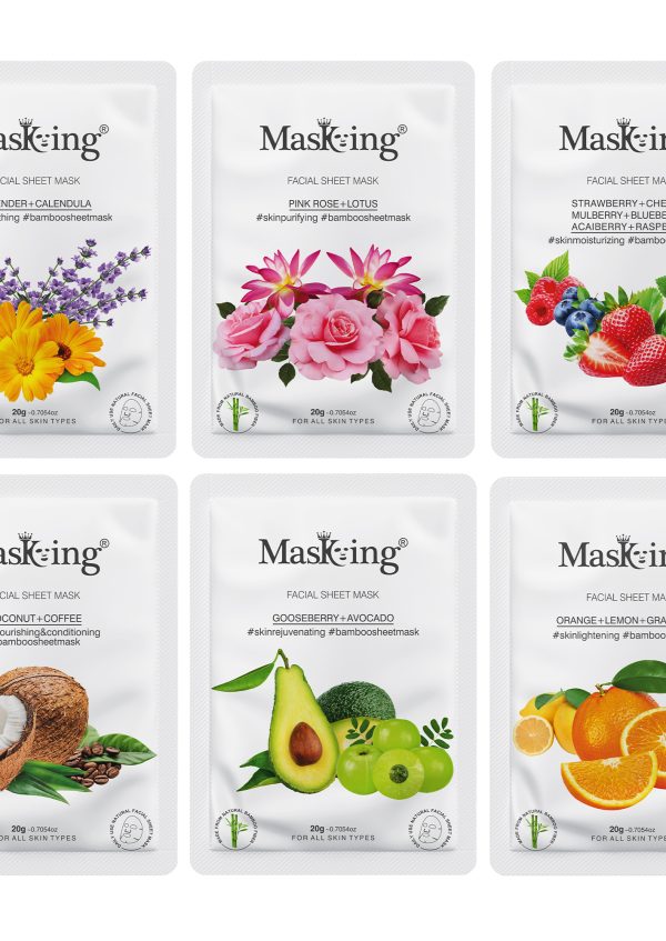 Bamboo Facial Sheet Masks, Pack of 6 - 1