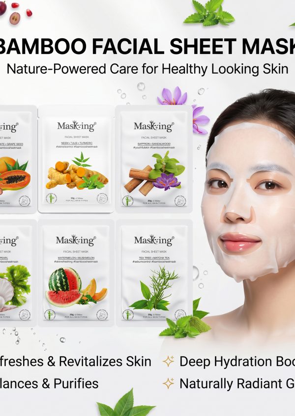 Bamboo Facial Sheet Masks, Pack of all 2