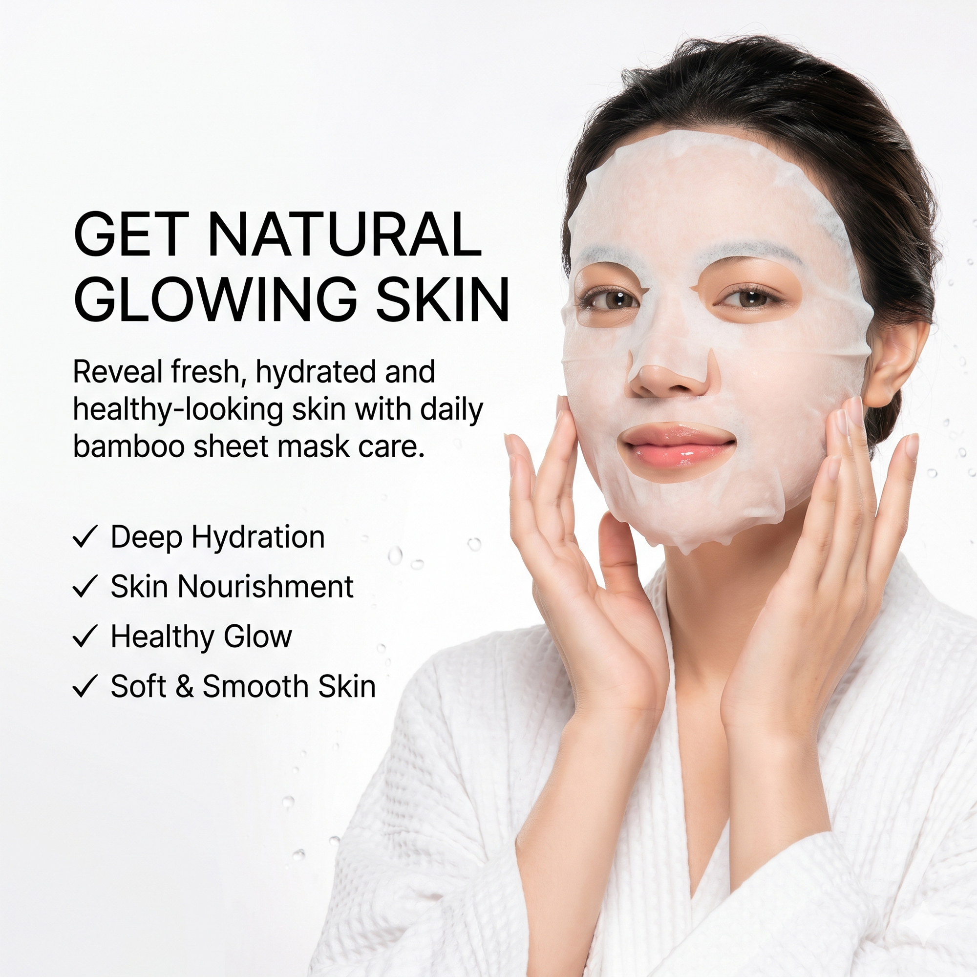 Bamboo Facial Sheet Masks, Pack of 6 - 1 - Image 3