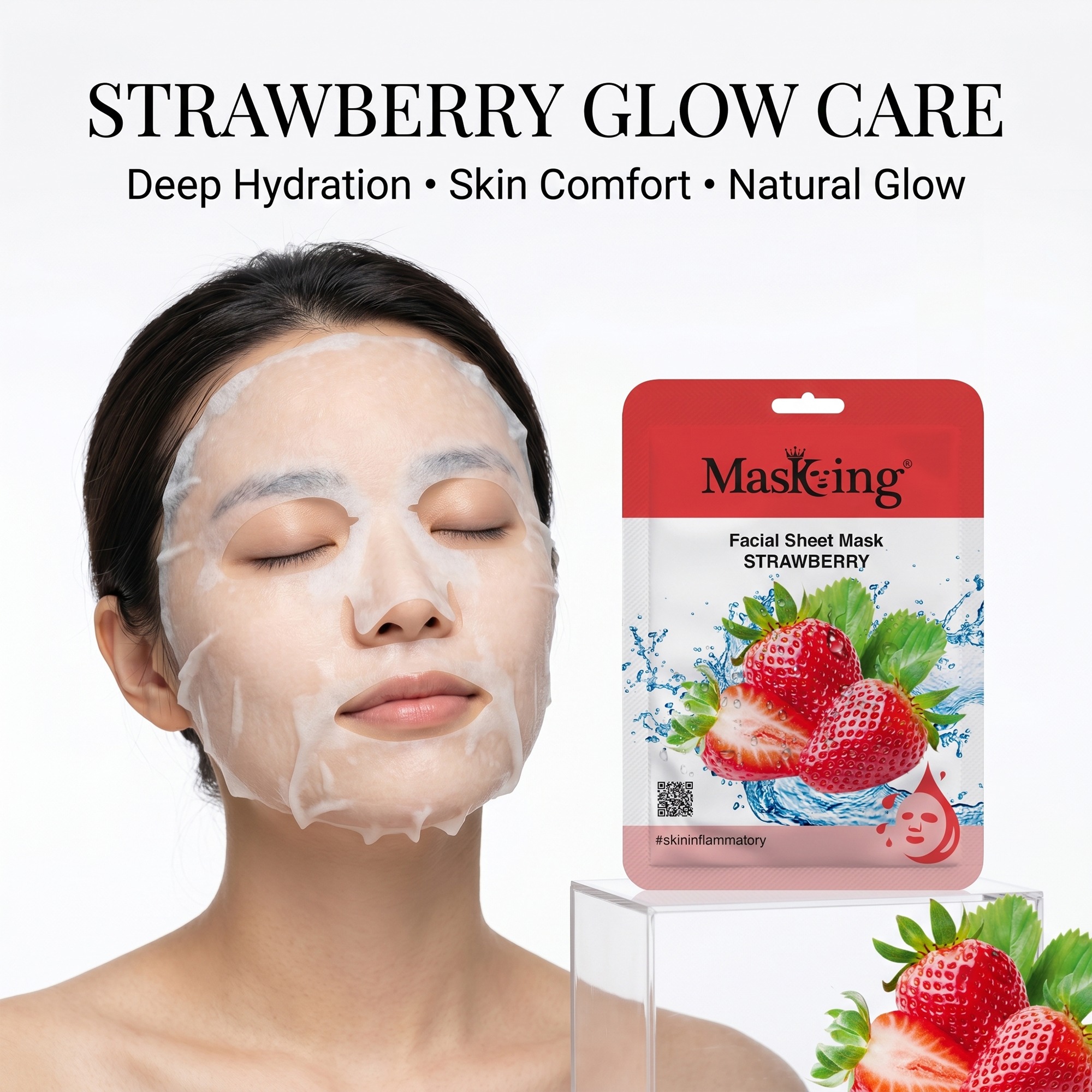Beauty Strawberry Glow Facial Sheet Mask