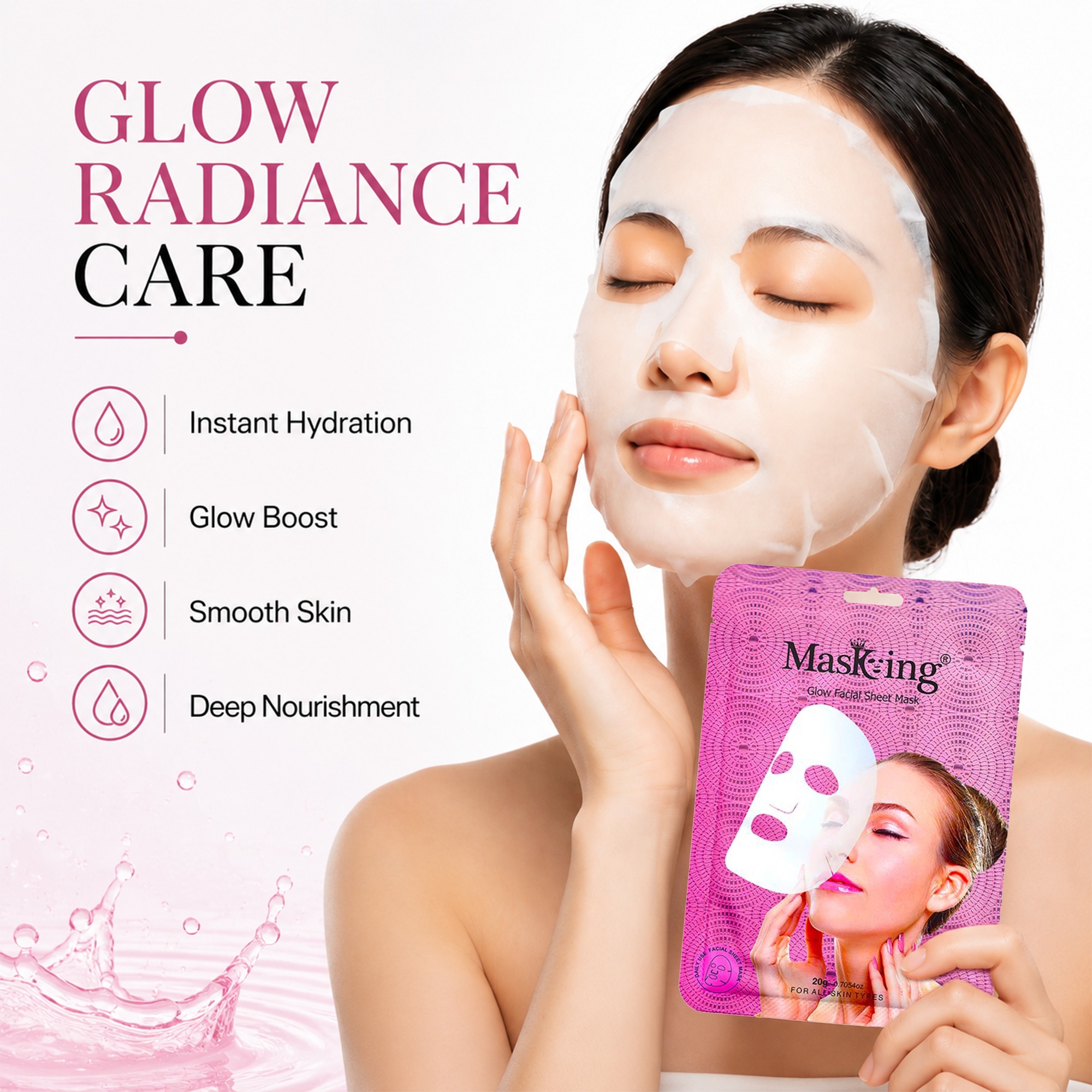 Glow Facial Sheet Mask - Image 3