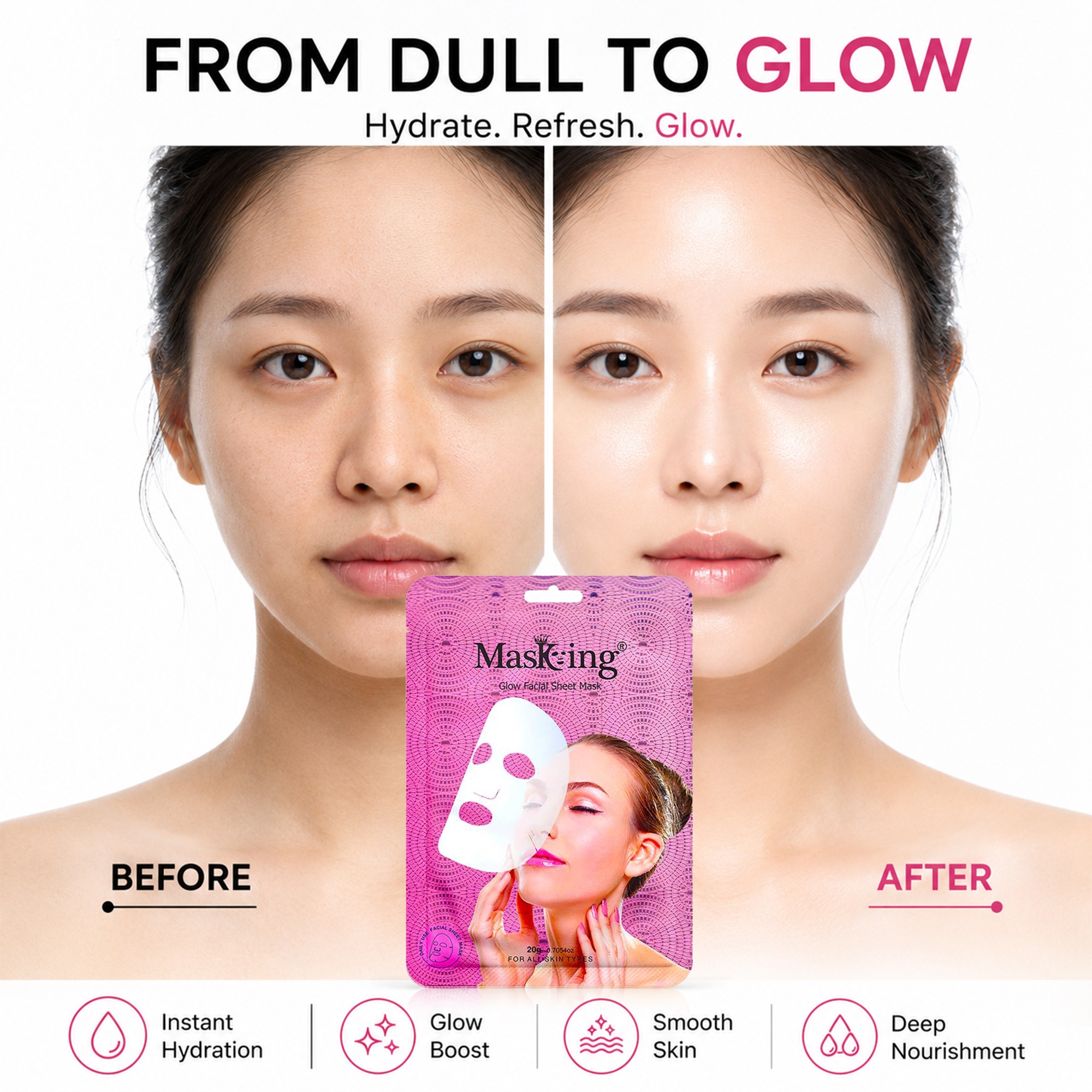 Glow Facial Sheet Mask - Image 4