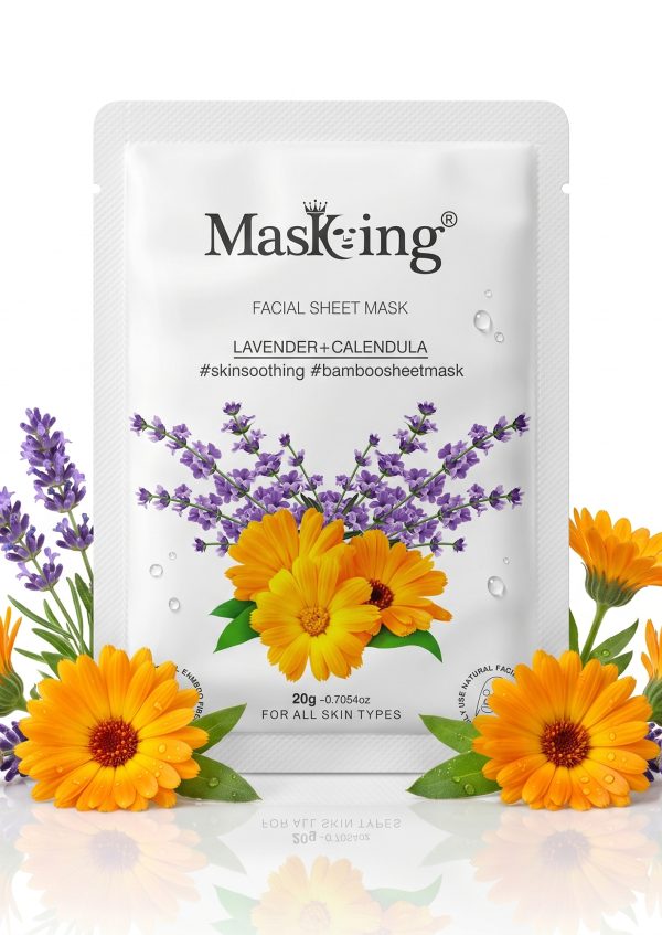 Lavender+Calendula Bamboo Facial Sheet Mask2