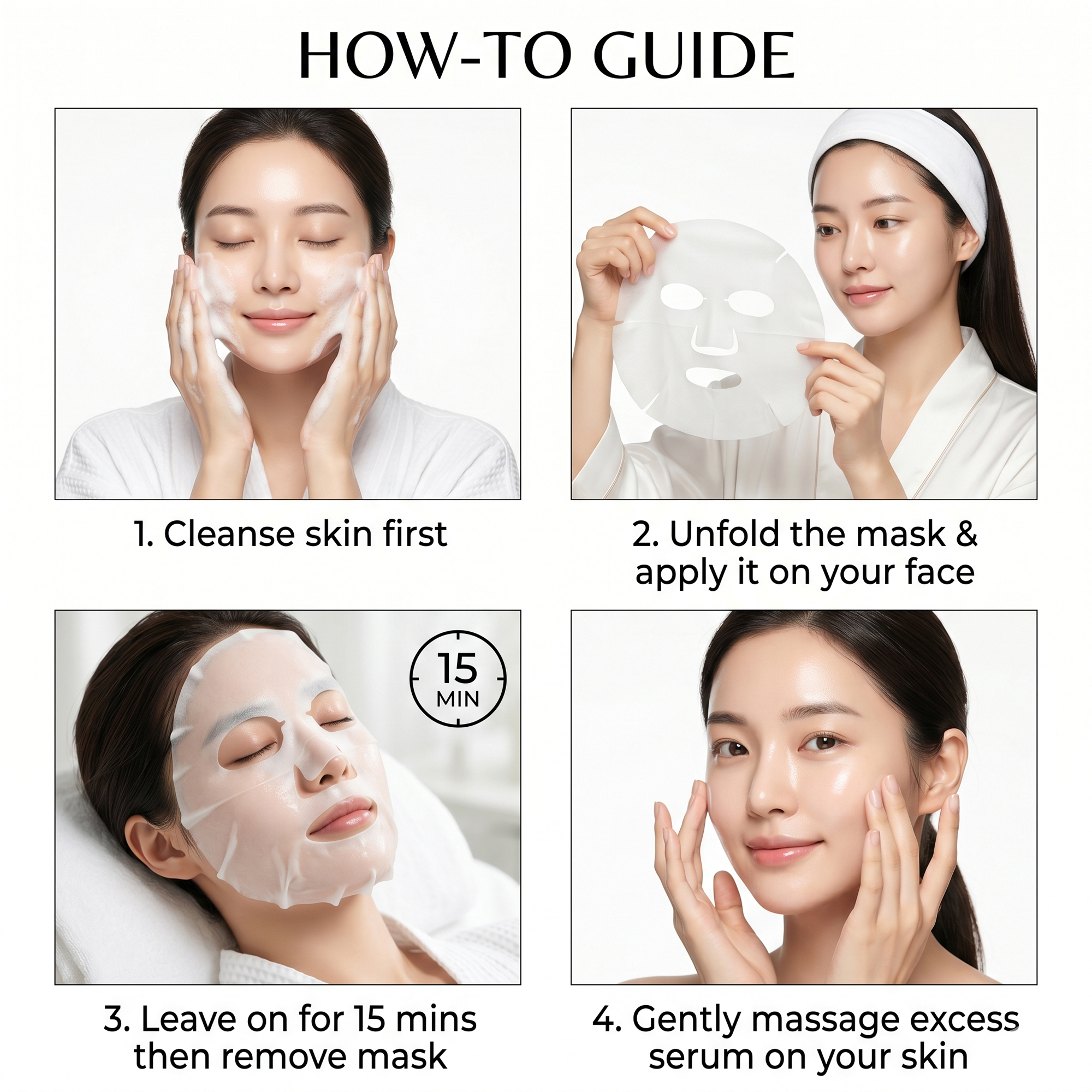 Bamboo Facial Sheet Masks, Pack of 6 - 1 - Image 4