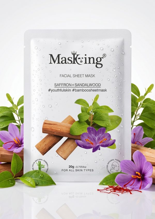 Saffron+Sandalwood Bamboo Facial Sheet Mask2