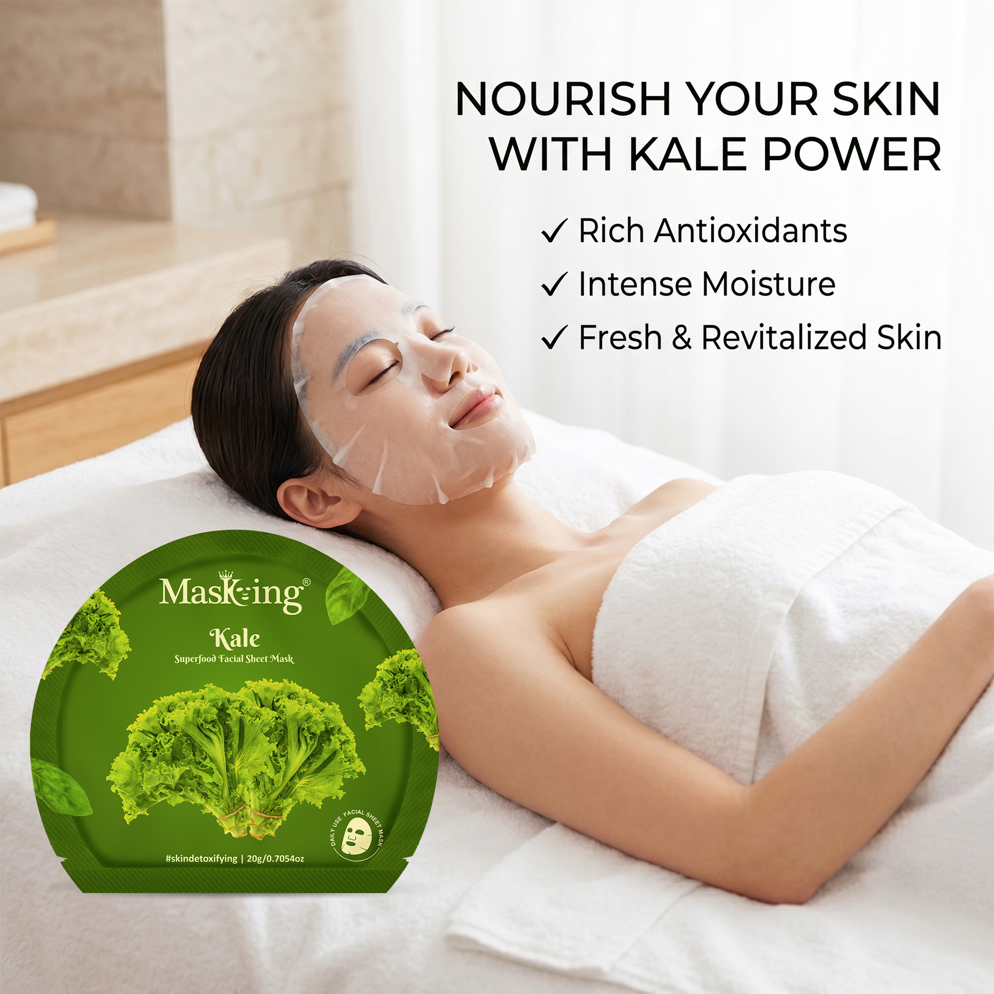 Superfood Kale Facial Sheet Mask3